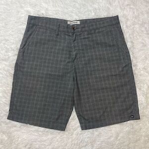 QUIKSILVER Shorts Grey Plaid Casual Mens Size 36 Regular Fit 9" Inseam